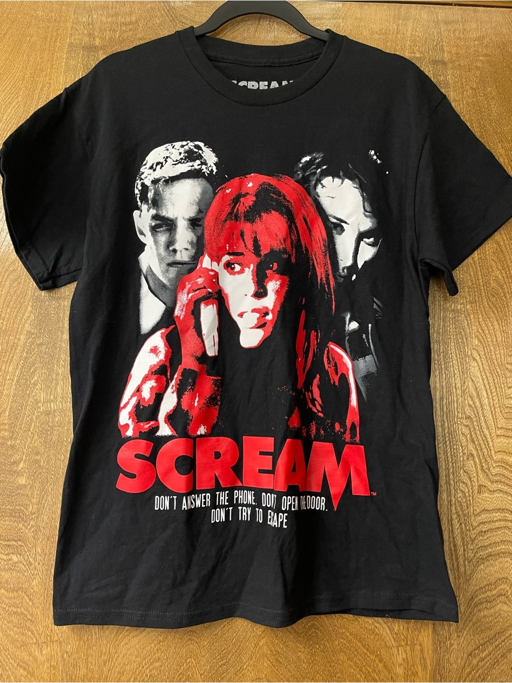 Scream Movie Ghostface Graphic Tee Black Red Horror Slasher Shirt Medium